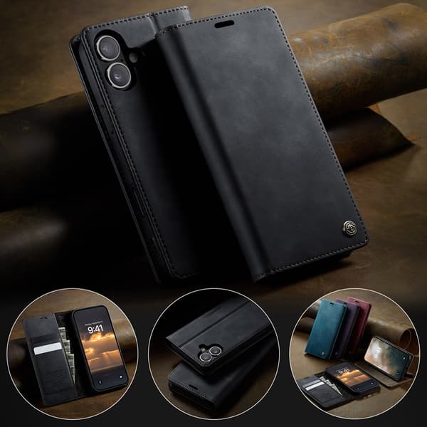 Caseme iPhone 17 Plånboksfodral RFID Blocking 033 Series - Svart Svart