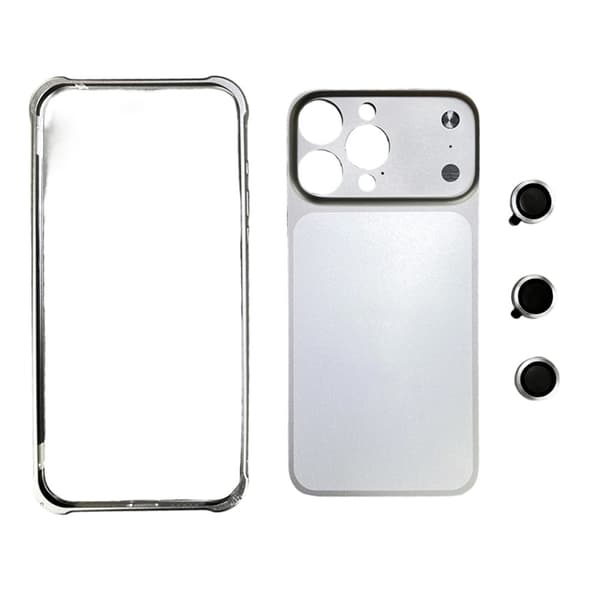 Mobilskal till iPhone 16 Pro Max Metal med Kameralinsskydd - Silver Silver