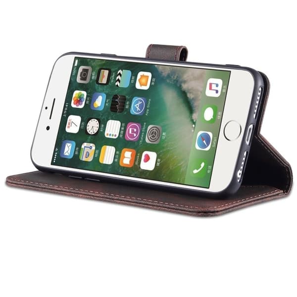 AZNS iPhone SE (2022)/SE (2020)/8/7 Plånboksfodral Konstläder - Brun