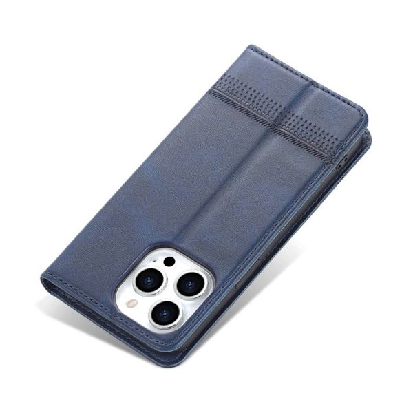 AZNS iPhone 14 Pro Max Plånboksfodral Konstläder - Blå