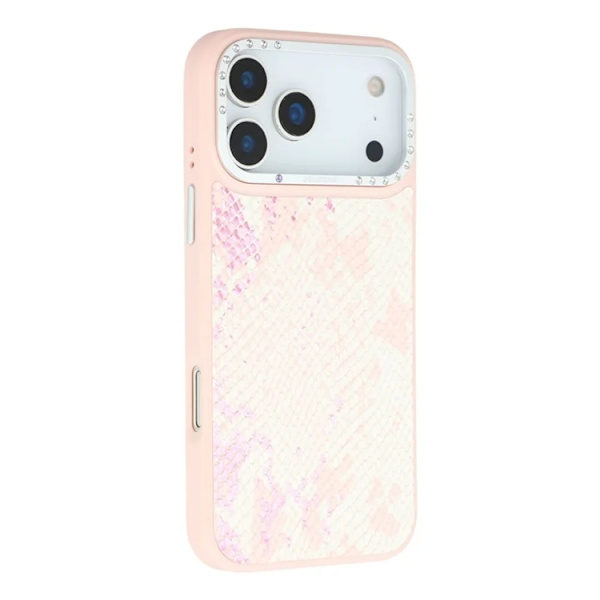 JAUCASE Mobilskal till iPhone 17 Pro Magsafe Snake Texture - Rosa Rosa