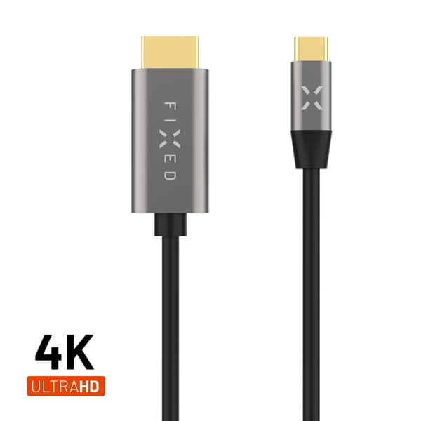 FIXED USB-C / HDMI 4K/60 Hz USB 3.1 Gen2 kabel 2m Svart
