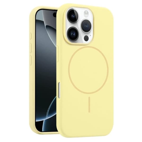 Mobilskal till iPhone 16 Pro MagSafe Silikon Anti Drop - Gul Gul