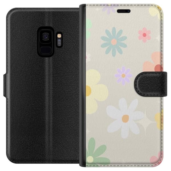 Plånboksfodral till Samsung Galaxy S9 med fejdande blommor