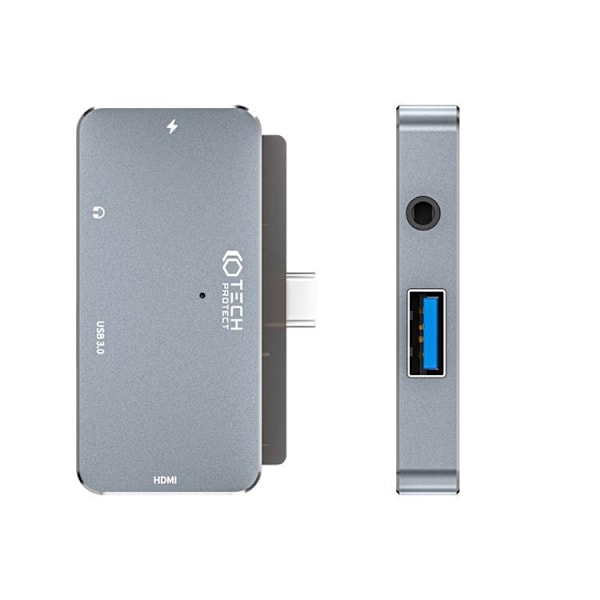 Tech-Protect V6-Hub Adapter 4in1 - Grå Grå