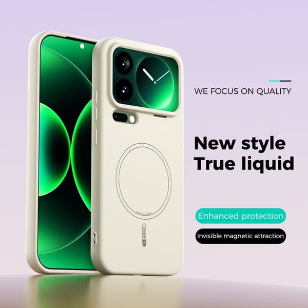 ABEEL Mobilskal till Xiaomi 17 Pro Max MagSafe Silikon Beige