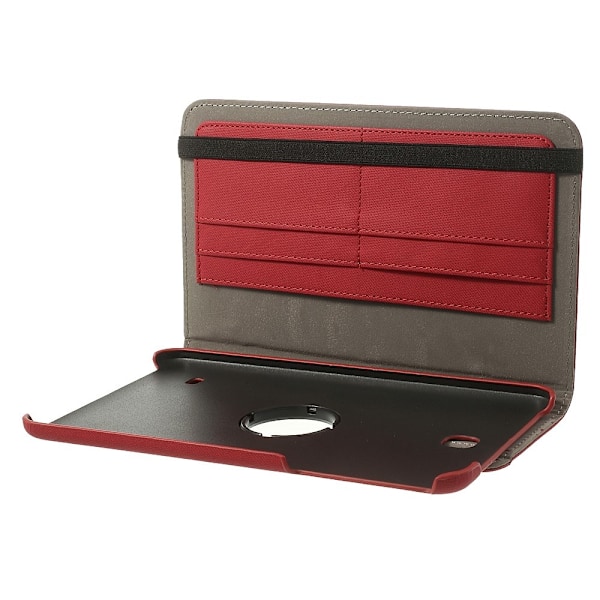 Denim Rotating Plånboksfodral till Samsung Galaxy Tab 4 8.0 (Röd)