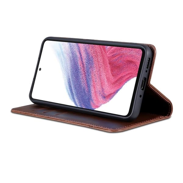 AZNS Samsung Galaxy A54 5G Plånboksfodral Konstläder - Brun