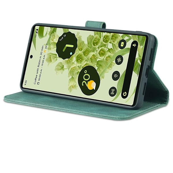 AZNS Google Pixel 6 Plånboksfodral TPU+Konstläder - Grön