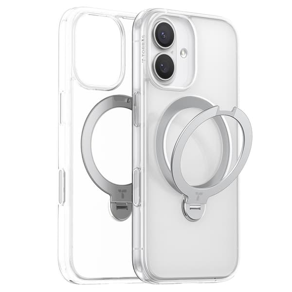 TORRAS Mobilskal till iPhone 17 MagSafe Rotating Kickstand - Clear - Transparent Transparent