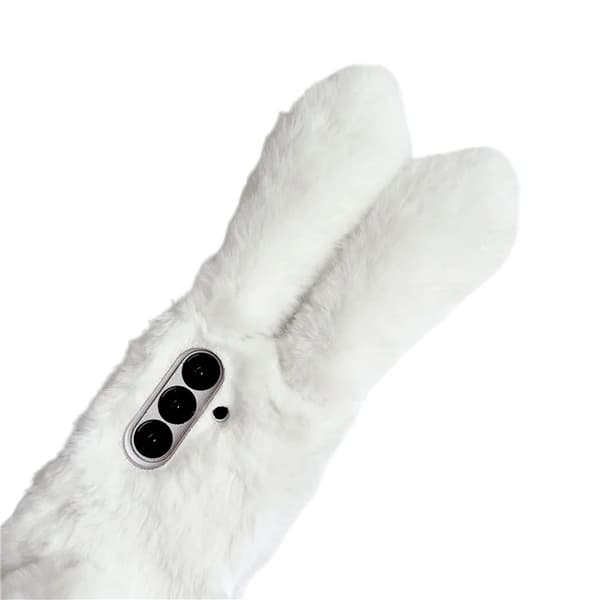 Mobilskal till Galaxy Z Fold7 5G Bunny Ears Plush Hård PC - Vit Vit