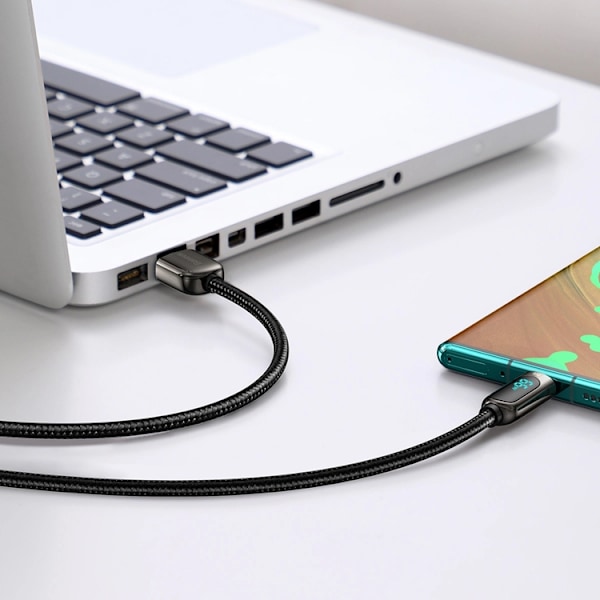 BASEUS USB-C till USB-A kabel 66W 1m Display Snabb Svart