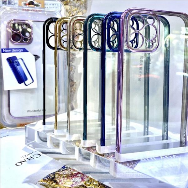 SULADA Ultra Thin Electroplating Mobilskal Clear TPU iPhone 12 Pro Max - Svart