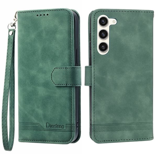 DIERFENG DF-03 Plånboksfodral till Samsung Galaxy S23+ - Konstläder - Grön