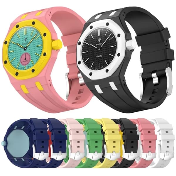 Swatch Royal Pop Silikonarmband med Integrerat Skyddsskal - Mörkblå Blå