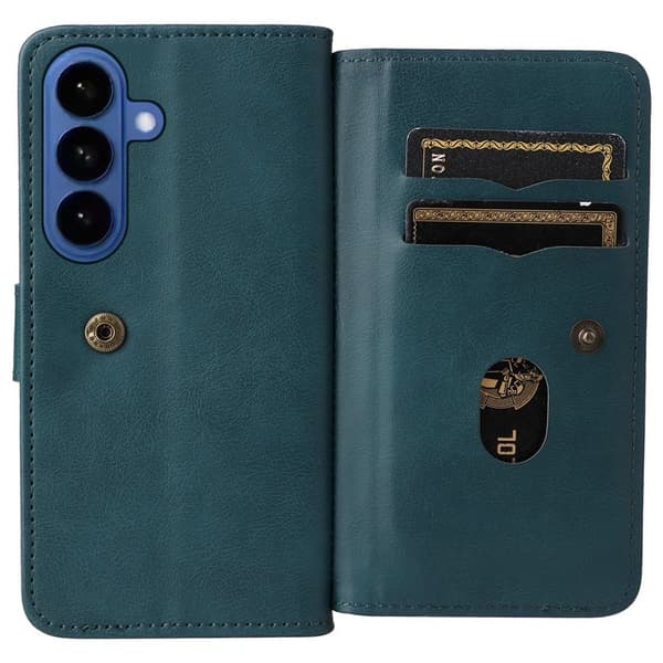 Samsung Galaxy S26 / S26 Pro Plånboksfodral Konstläder Ställ - Grön