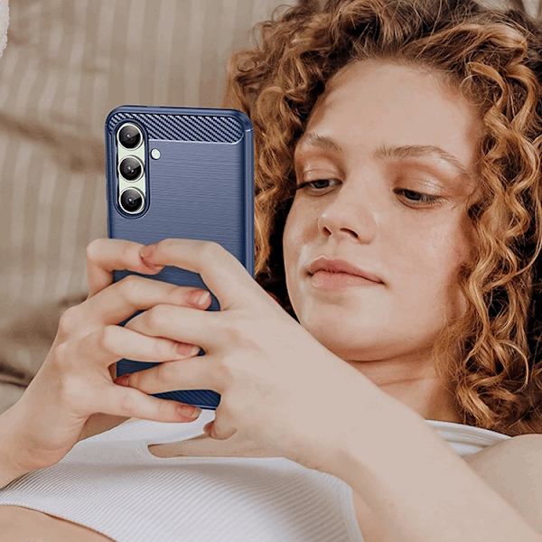 Mobilskal till Galaxy S24 FE Carbon Flexible - Blå Blå