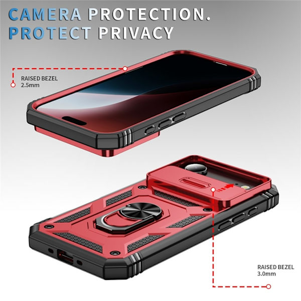Mobilskal till iPhone Air Slide Camshield Kickstand - Röd Röd