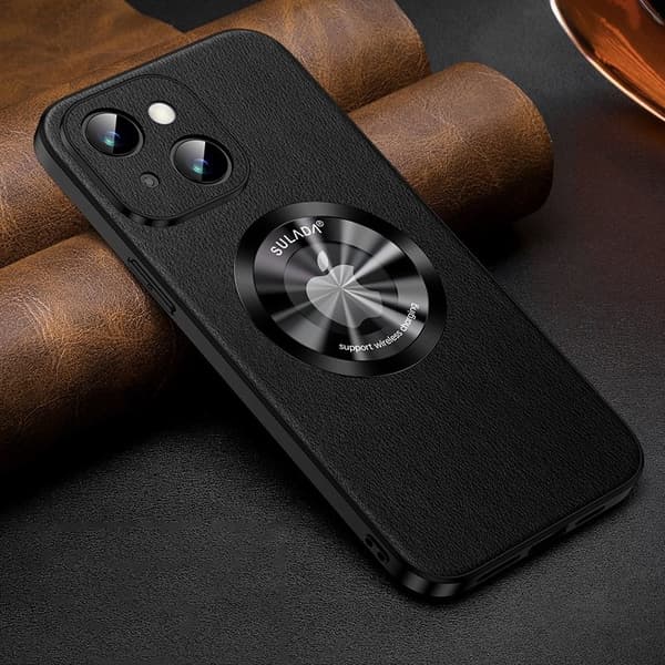 SULADA Mobilskal till iPhone 15 Plus i PU Läder + TPU, Svart