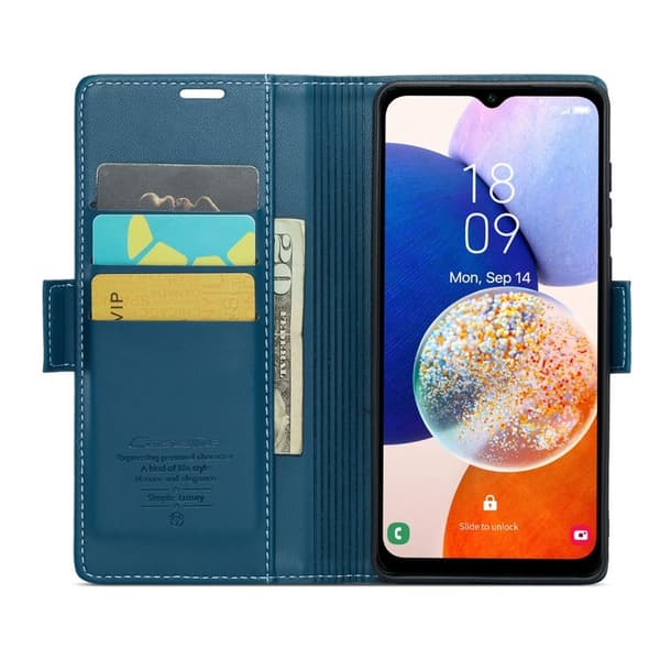 CASEME Plånboksfodral Konstläder för Samsung Galaxy A14 5G - Blå