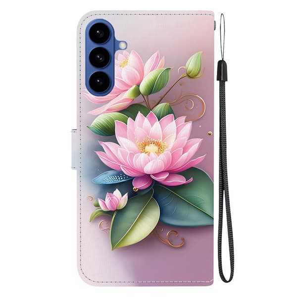 Plånboksfodral för Samsung Galaxy S26 Plus Mönstertryckt Konstläder - Lotus
