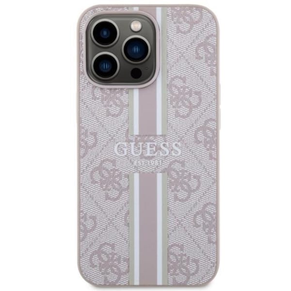 Guess iPhone 13 Pro Max Mobilskal MagSafe Printed Stripes - Rosa