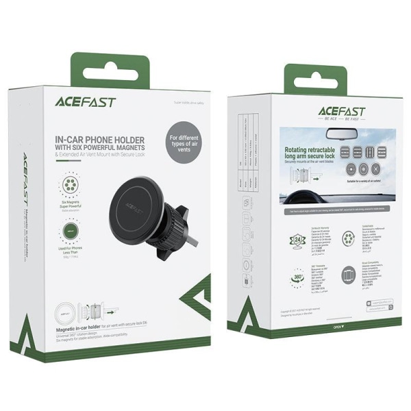 Acefast Magnetisk Biltelefon Holder Ventilationsgitter - Sort