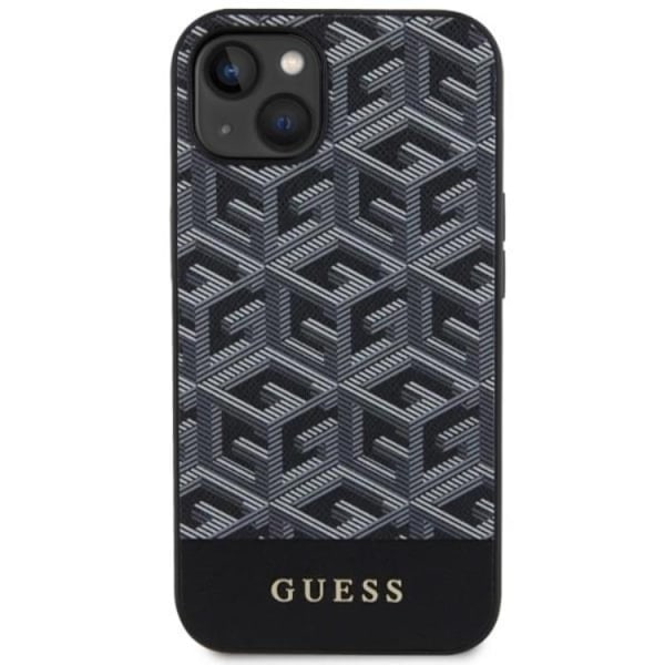 Guess iPhone 14 Mobilskal MagSafe GCube Stripes - Svart Svart