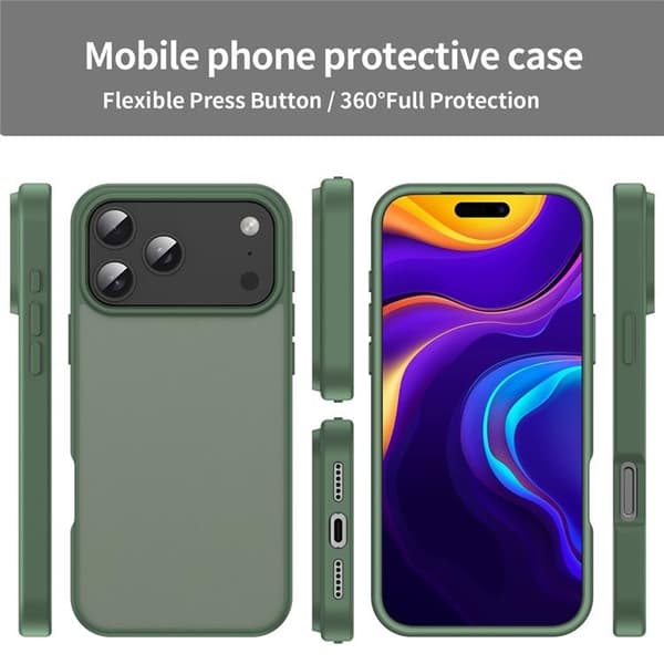 Mobilskal till iPhone 17 Pro Max Skin Touch Matte - Olivgrön Grön