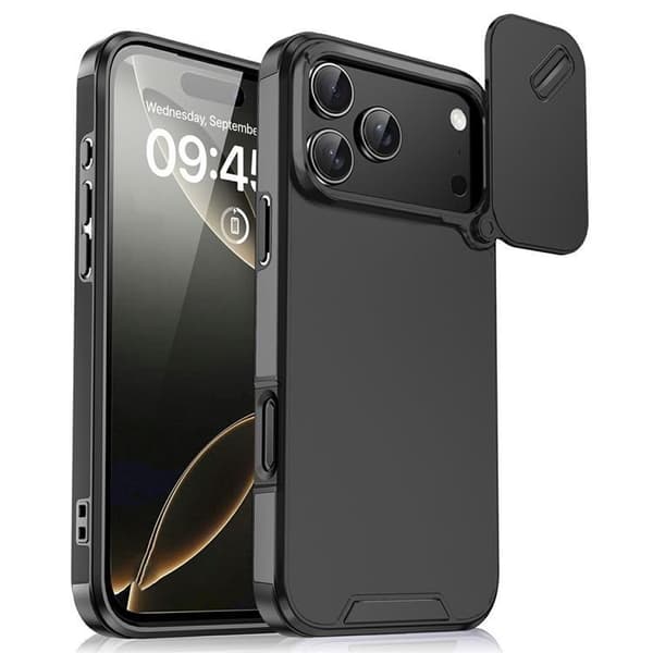 Mobilskal till iPhone 17 Pro Max Slide Kamera - Svart Svart