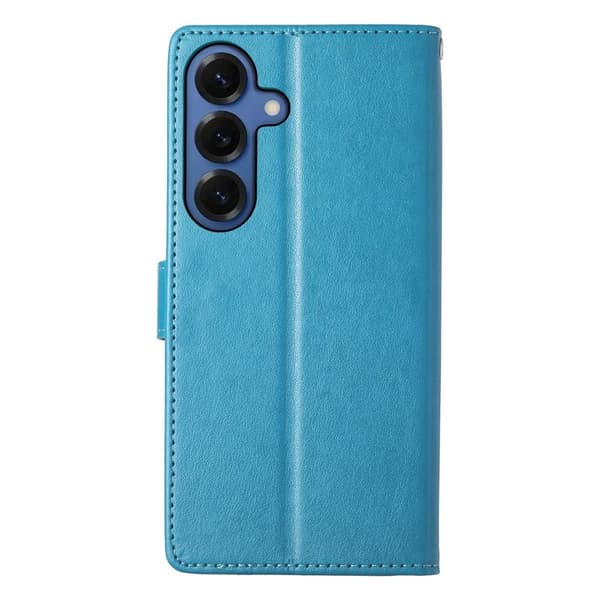 Samsung Galaxy S26 Plånboksfodral Fjäril Blommönster Konstläder - Blå