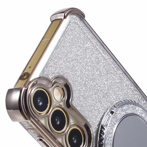 Mobilskal till Samsung Galaxy A55 5G Glitter Gradient Kickstand TPU - Grå