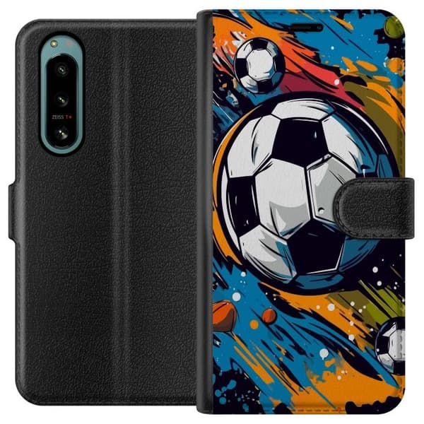 Plånboksfodral till Sony Xperia 5 IV med Fotbollar