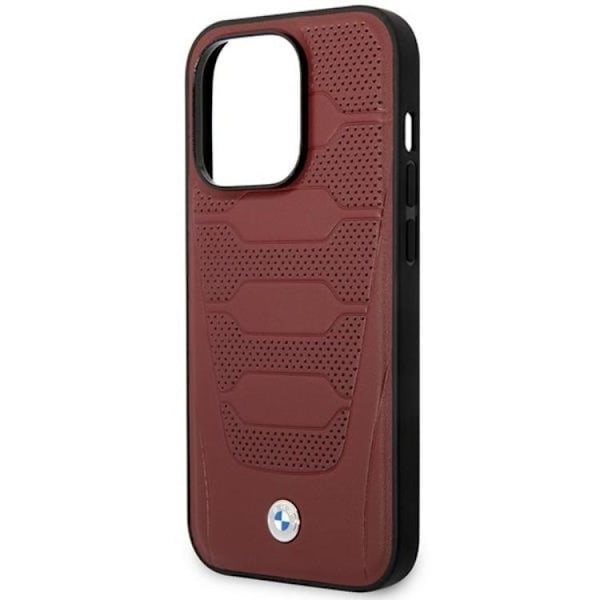 BMW iPhone 14 Pro Max Mobilskal Magsafe Läder Seats Pattern