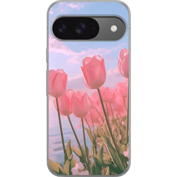 Mobilskal till Google Pixel 9 Pro med Rosa Tulpaner