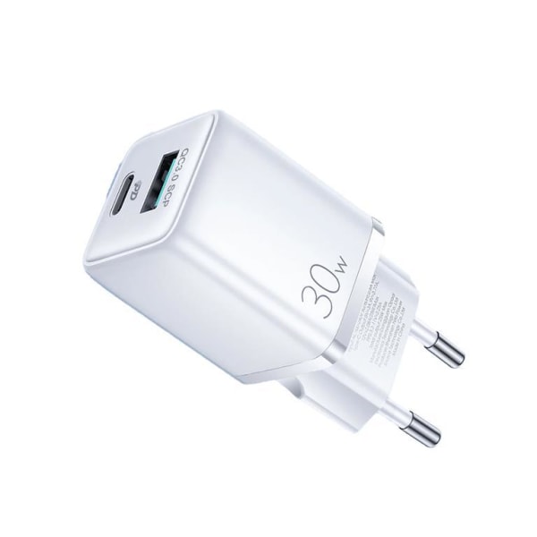 SiGN Mini Quick Charger USB & USB-C, PD & Q.C3.0, 3A, 30W - Hvid