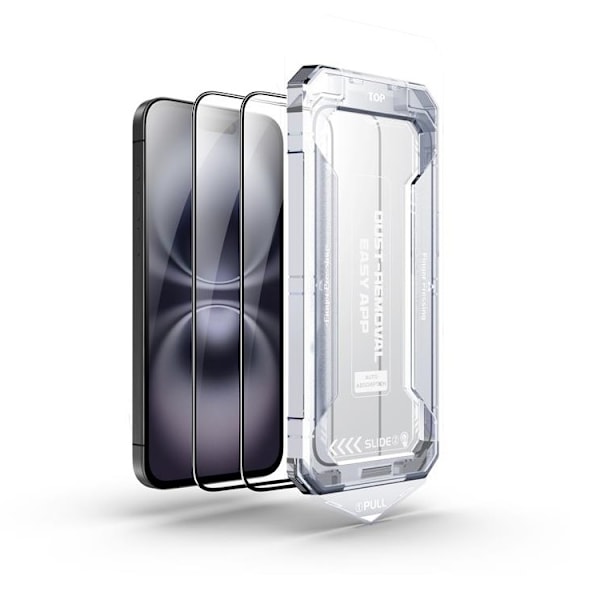LIVSTIDSGARANTI - BOOM iPhone 15 Plus/16 Plus Härdat Glas Skärmskydd - 2 Pack