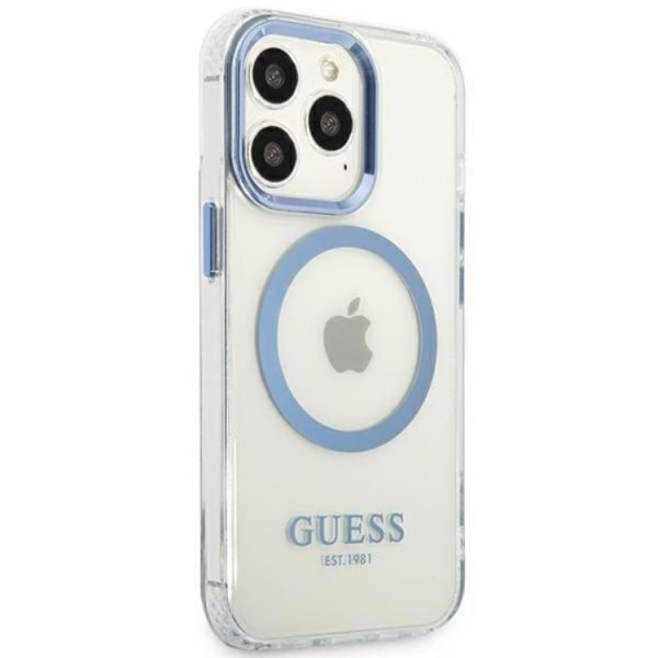 Guess iPhone 13 Pro Skal Magsafe Metal Outline - Sininen