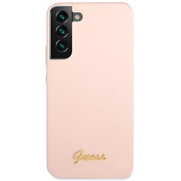 Guess Galaxy S23 Plus Skal Silicone Script Metal Logo - Rosa