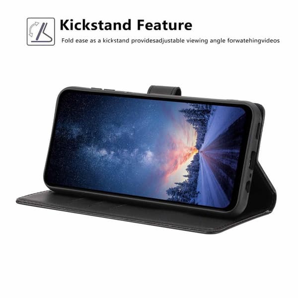 Plånboksfodral för Samsung Galaxy S26 Plus Ställfunktion Konstläder - Svart