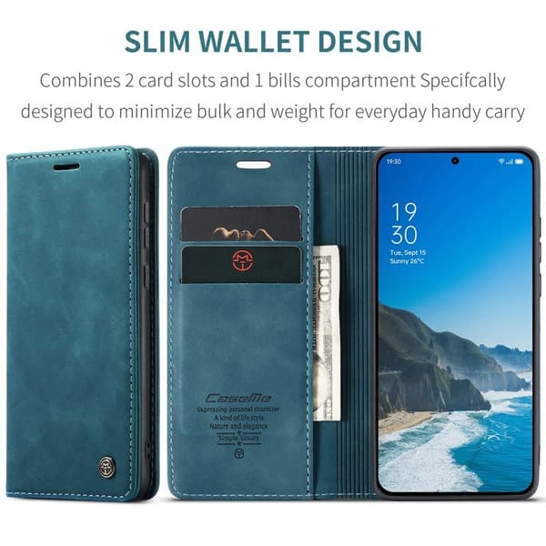CASEME 013 Plånboksfodral för OnePlus 13 KonstLäder - Blå