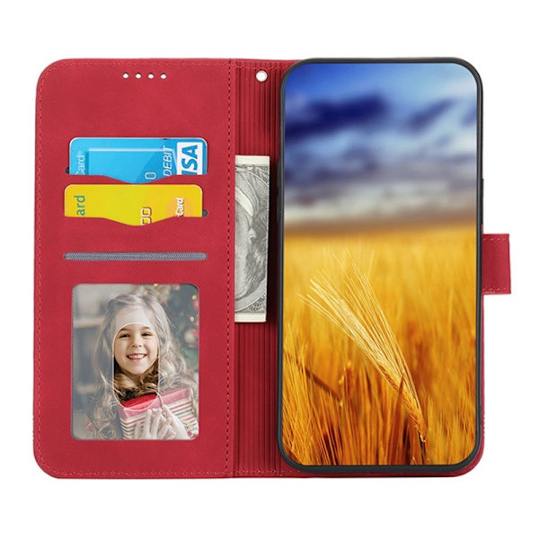 DIERFENG DF-03 iPhone 14 Plus Plånboksfodral Konstläder - Röd