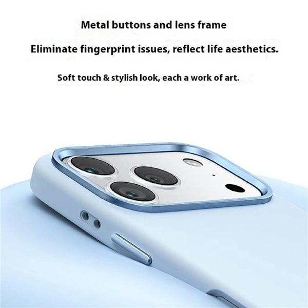 Mobilskal till iPhone 17 Pro med Metall Linsbåge Liquid Silikon - Grå Grå