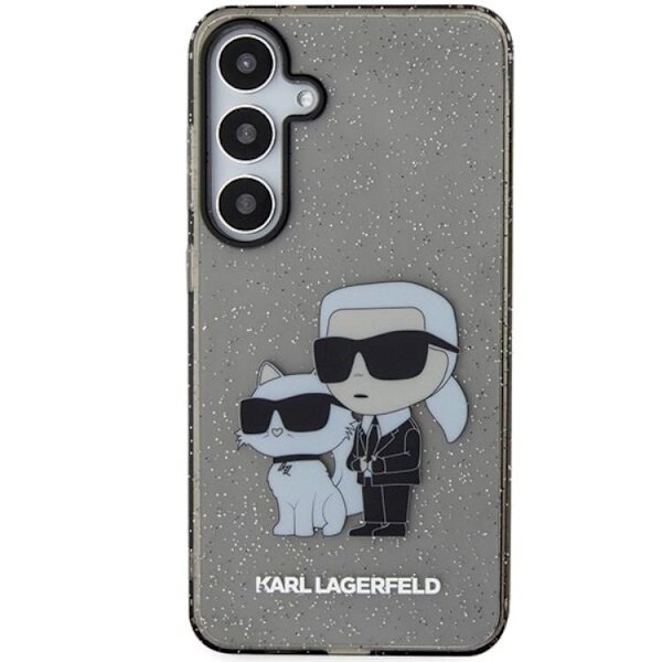Karl Lagerfeld Galaxy S24 Plus Mobilskal Glitter Karl & Choupette Svart