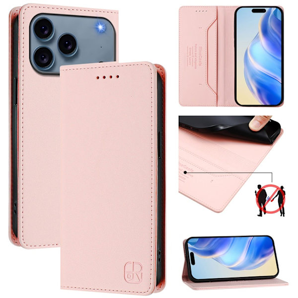RINACASIS iPhone 17 Pro Plånboksfodral RC01 RFID - Rosa Rosa