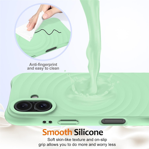 Mobilskal till iPhone 17 MagSafe Silikon Ripple Liquid - Grön Grön