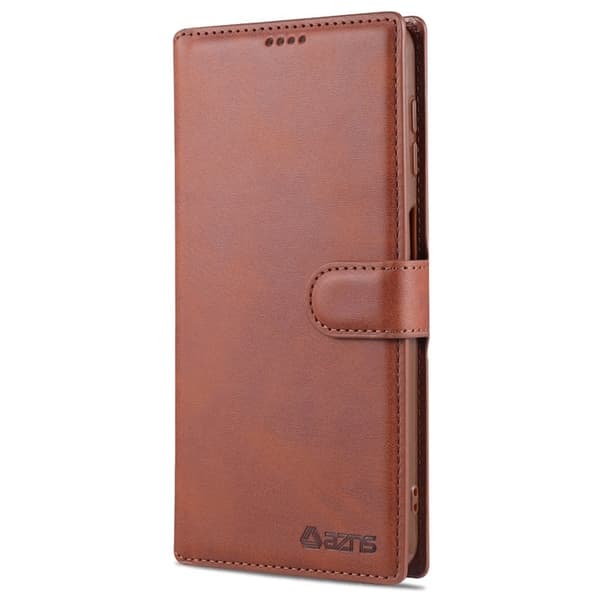 AZNS Dual-sided Magnetic Clasp Plånboksfodral i Konstläder - Brun