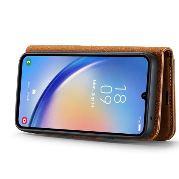 DG.MING Samsung Galaxy A34 5G Plånboksfodral Äkta läder Magnetisk Brun