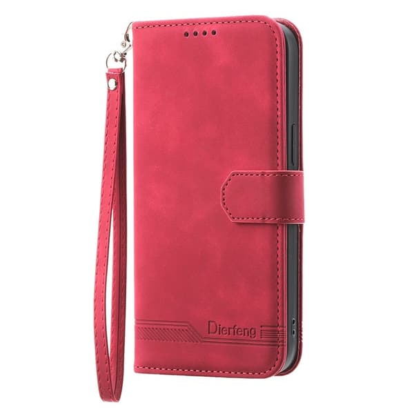 DIERFENG DF-03 Samsung Galaxy A26 5G Plånboksfodral Konstläder - Röd