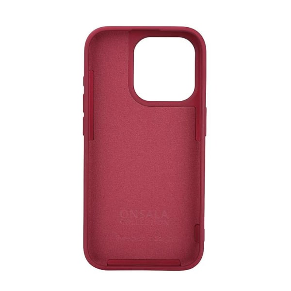 Ale iPhone 15 Pro Mobile Case Magsafe Silicone - Tummanpunainen